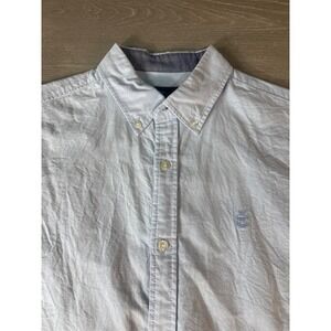 WALLIN & Bros. Mens Light Blue Short Sleeve Button Down Shirt Size Medium